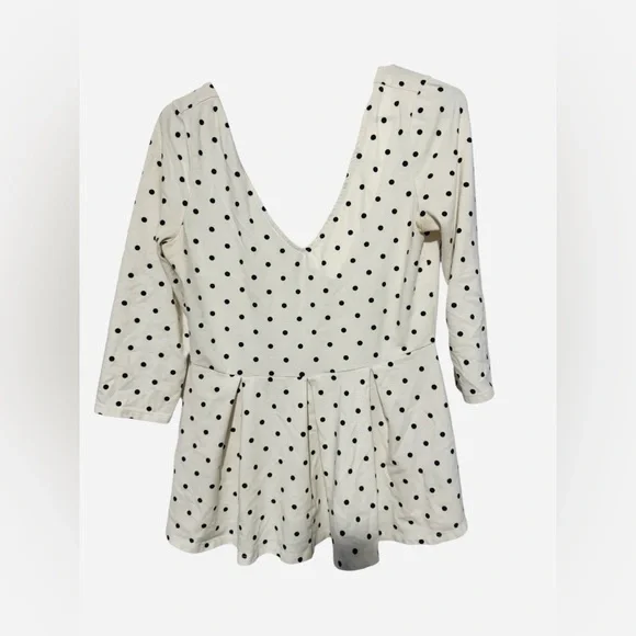 Vintage Victoria Sercet Polka Dot Peplum Top - Picture 2 of 4